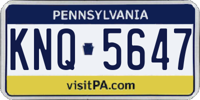 PA license plate KNQ5647