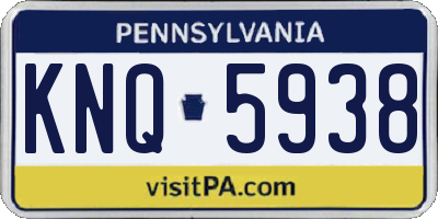 PA license plate KNQ5938