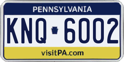 PA license plate KNQ6002