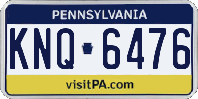 PA license plate KNQ6476