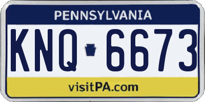 PA license plate KNQ6673