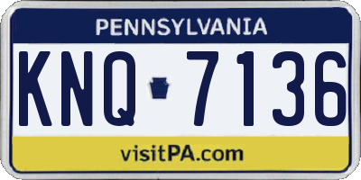 PA license plate KNQ7136