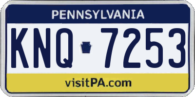 PA license plate KNQ7253