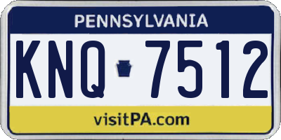 PA license plate KNQ7512