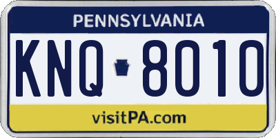 PA license plate KNQ8010