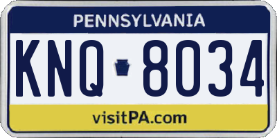 PA license plate KNQ8034