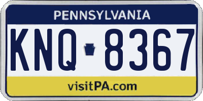 PA license plate KNQ8367