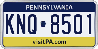 PA license plate KNQ8501