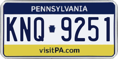 PA license plate KNQ9251