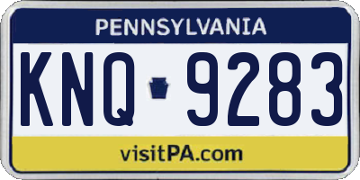 PA license plate KNQ9283