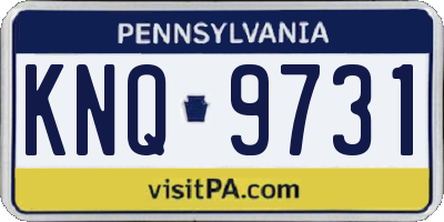 PA license plate KNQ9731