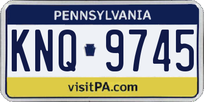 PA license plate KNQ9745