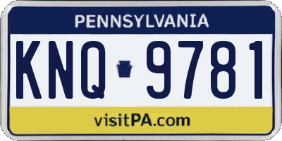 PA license plate KNQ9781