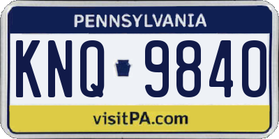 PA license plate KNQ9840