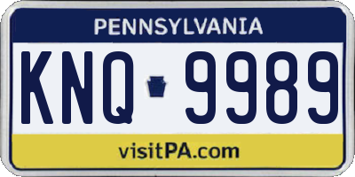PA license plate KNQ9989