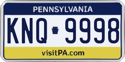 PA license plate KNQ9998