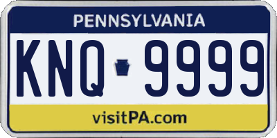 PA license plate KNQ9999