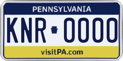PA license plate KNR0000