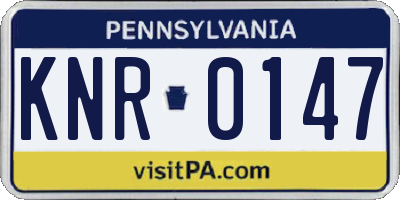 PA license plate KNR0147