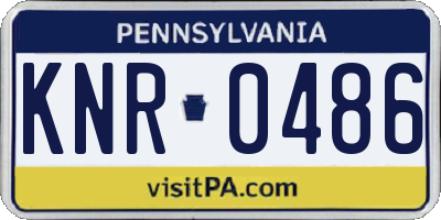 PA license plate KNR0486