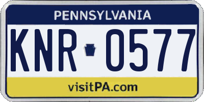 PA license plate KNR0577