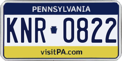 PA license plate KNR0822