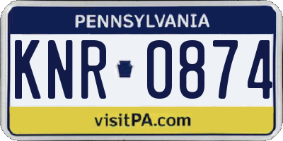 PA license plate KNR0874