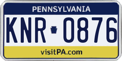 PA license plate KNR0876