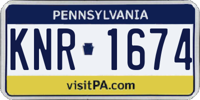 PA license plate KNR1674