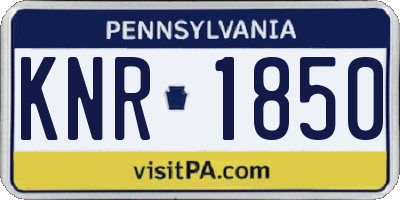 PA license plate KNR1850
