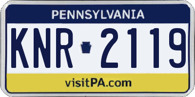 PA license plate KNR2119