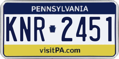 PA license plate KNR2451