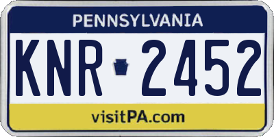 PA license plate KNR2452