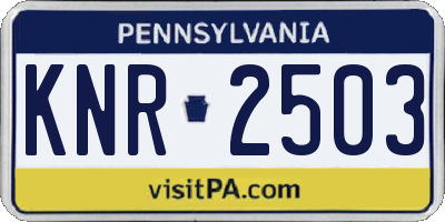 PA license plate KNR2503