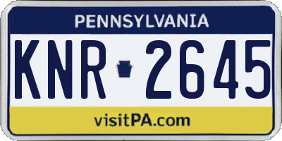 PA license plate KNR2645