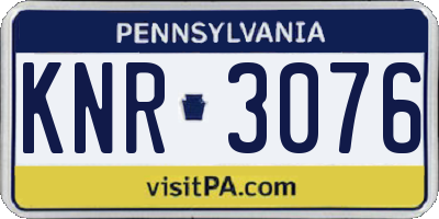 PA license plate KNR3076