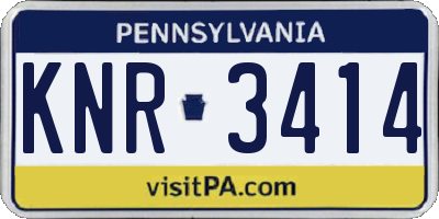 PA license plate KNR3414