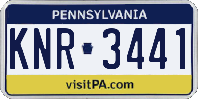 PA license plate KNR3441