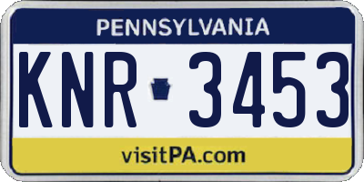 PA license plate KNR3453