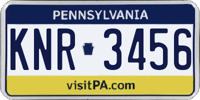 PA license plate KNR3456
