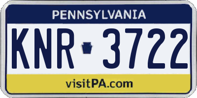 PA license plate KNR3722