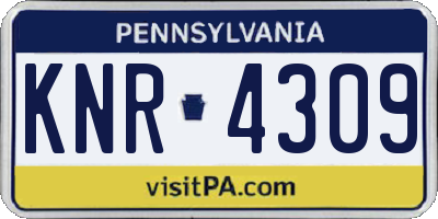 PA license plate KNR4309