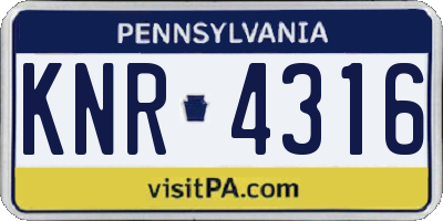 PA license plate KNR4316
