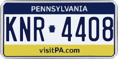 PA license plate KNR4408