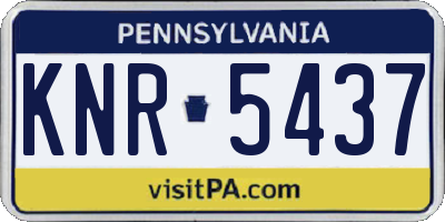 PA license plate KNR5437