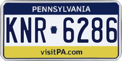 PA license plate KNR6286