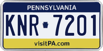 PA license plate KNR7201
