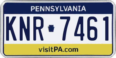 PA license plate KNR7461