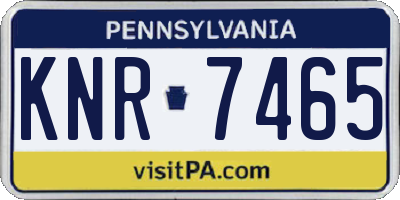 PA license plate KNR7465