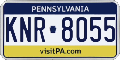 PA license plate KNR8055